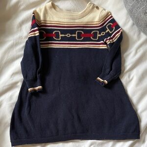 Hope & Henry Equestrian Striped Knit Sweater Dress. Worn once ! 12-18 months